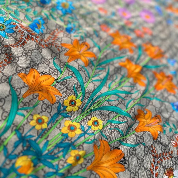 Gucci Modal Silk GG Monogram GG Tian Shawl Scarf Multi - Picture 6 of 9